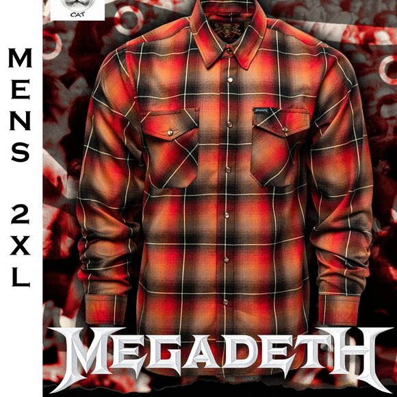 DIXXON FLANNEL x MEGADETH KILLING IS MY BUISNESS Flannel Shirt Collab Men's 2XL - Picture 1 of 10